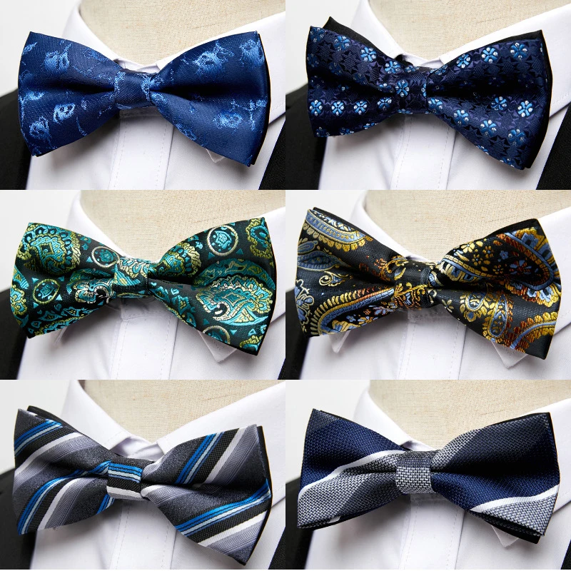 

Wholesale 65 Colors 100% Silk Butterfly Tie Shirt Accessories Sliver Paisley Man's Fit Workplace April Fool's Day