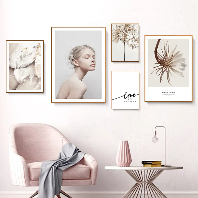 TAAWAA Настенная картина с изображением растений цветов Листьев любви пейзажа