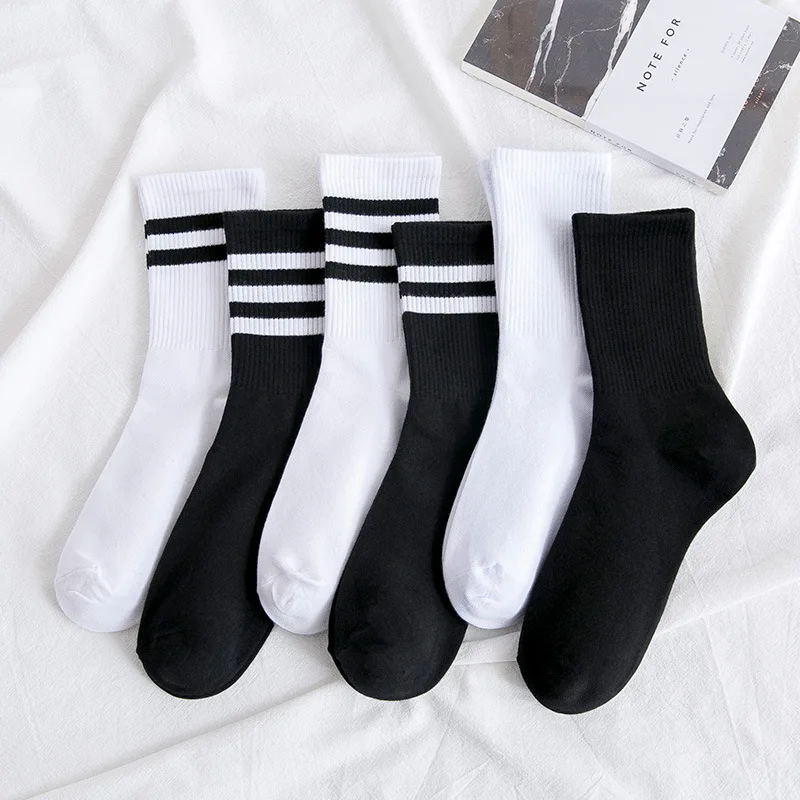 

1Pair Cotton Casual Style Unisex Striped Nice Gift Short Sox Crew Socks Mid Tube Socks Summer Breathable Sox