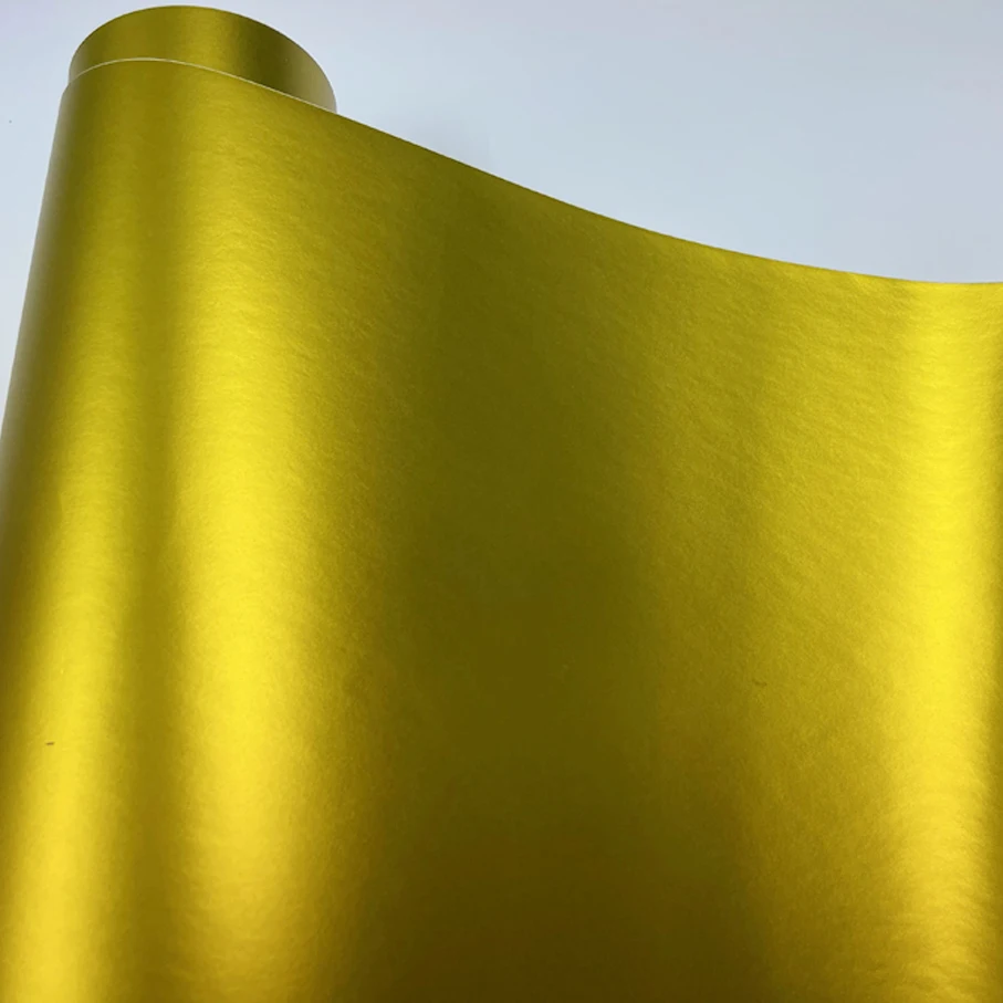 

Matt Chrome Gold Metallic Vinyl Wrap Film with Bubble Free For Car Wrapping Stickers Decals 50cm*200/300cm