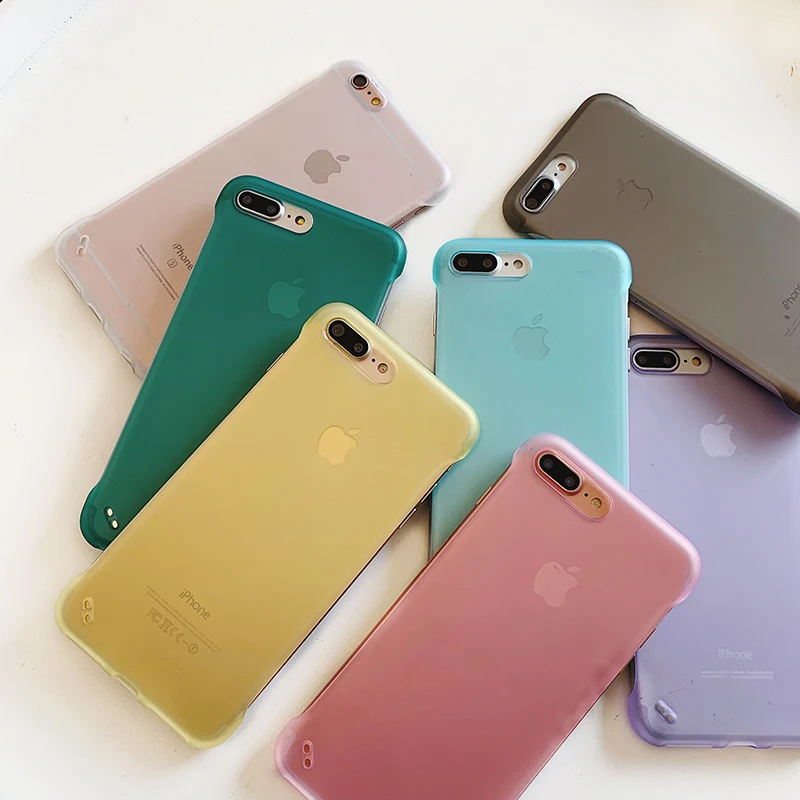 No border I Coque Cover Case For Apple Iphone 7 8 Plus iphone8 iphone7 On Soft Silicone Silicon Matte Transparent Phone Covers |