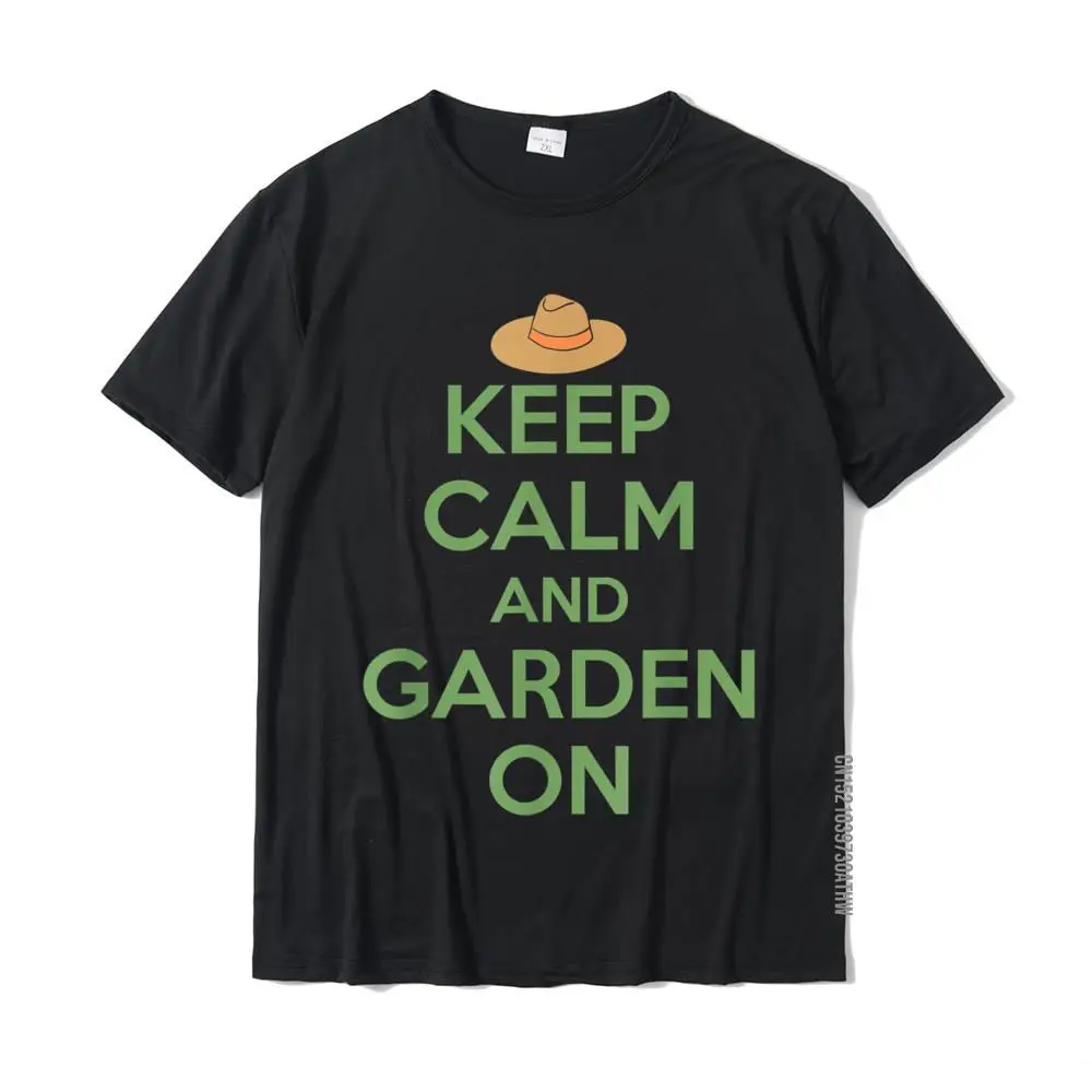 

Футболка с надписью Keep Calm And Garden On, хлопковый топ для любителей садовых растений, футболки для мужчин, повседневные топы, рубашка, Новинка