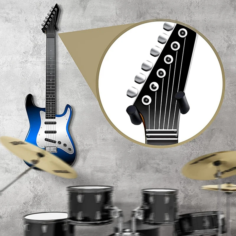 2 Pack Guitar Wall Mount Hanger With Screws Stainless Steel Stand Hook For Acoustic Electric | Спорт и развлечения