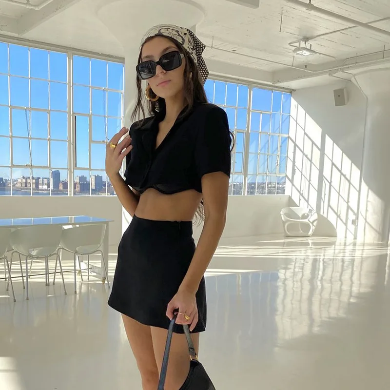 Для женщин комплект из 2 предметов летняя одежда для девочек футболки с короткими