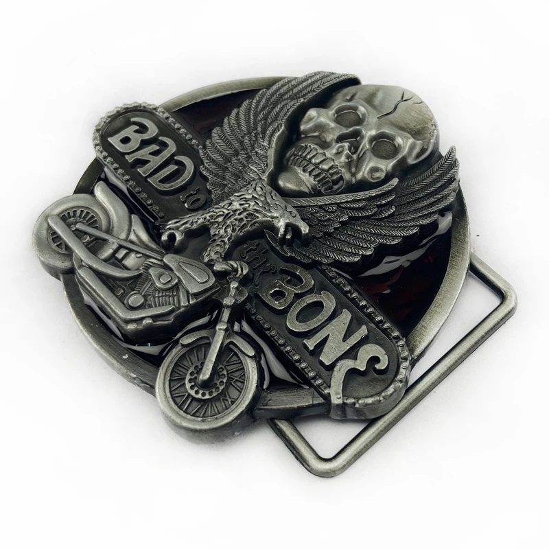 Rock Skull 3D Metal Belt Buckle Punk Vintage Motorcycle Buckles Skeleton Style Jeans Accessories Suit 4cm Width Belts | Дом и сад