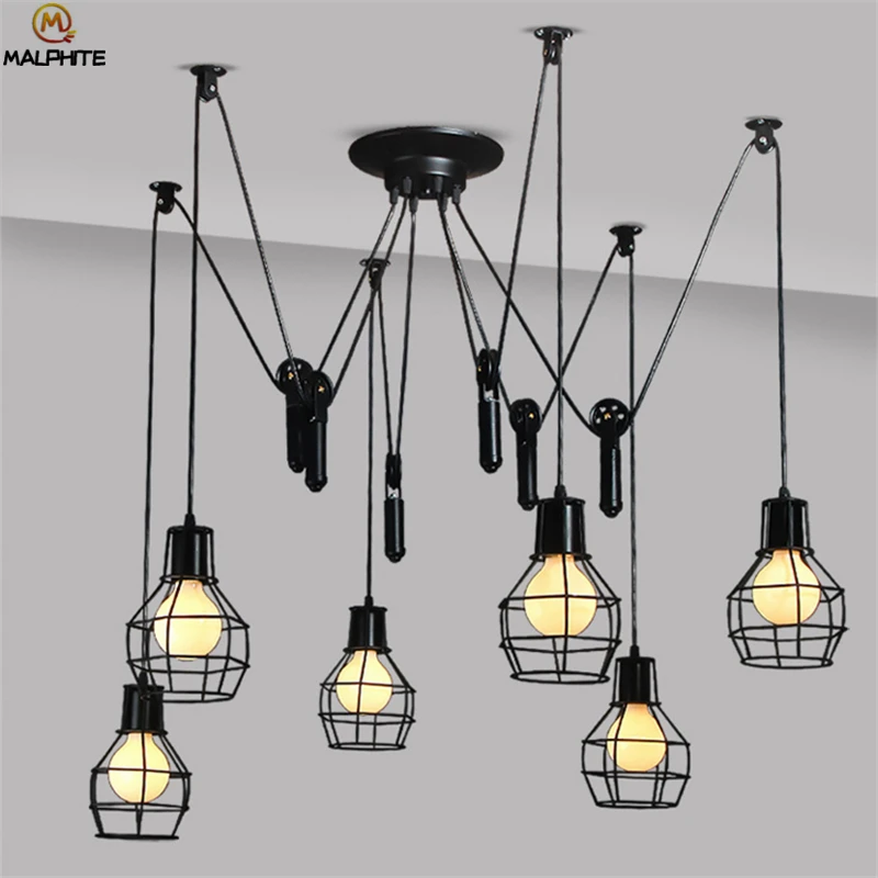 Ретро промышленная люстра Паук светильник ing Лофт винтажный промышленный lampadari