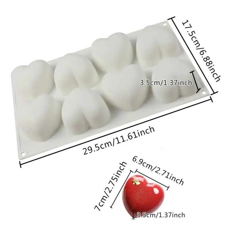 

Silicone Mold 3D DIY Sugar Craft Chocolate Cutter Mould Cake Mold Heart Shape Food Grade Baking Tools
