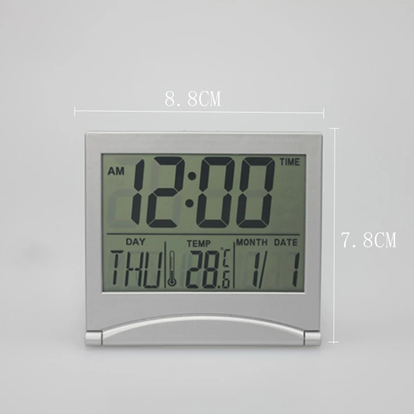 Folding Desktop Electronic Clock With Calendar & Temperature