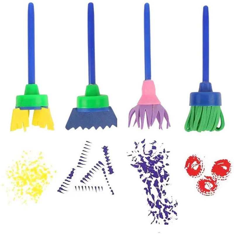 

HOT-Early Kids Paint Set Brushes For Paint Craft Foam Brushes Waterproof Apron Art Painting Smock Apron with Pocket