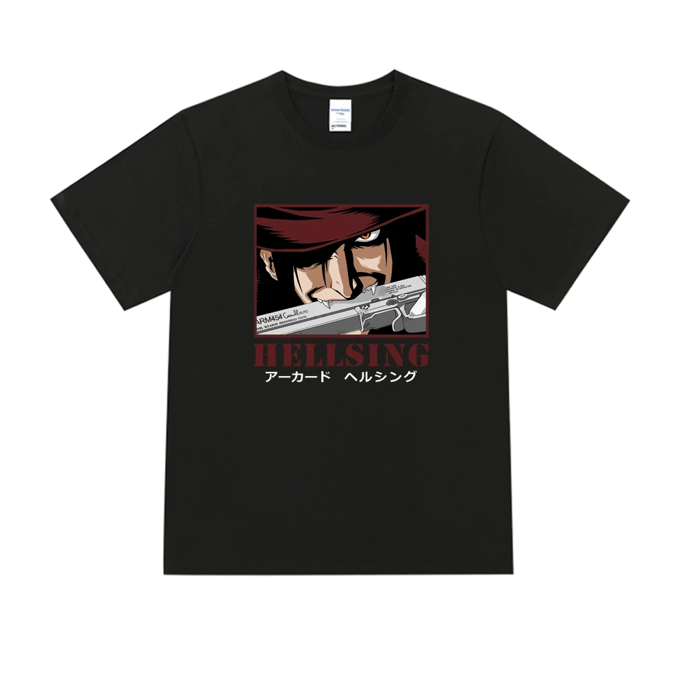 

2021 Anime Hellsing Alucard High Street Trendy Short Sleeve T Shirt Men Women Youth Sports Crew Neck T-shirt 100% Cotton Tees