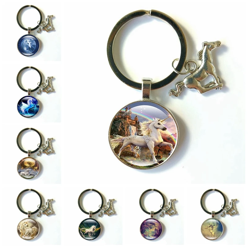 2020 горячая Распродажа Белая Лошадь Единорог брелок персонализированный милый