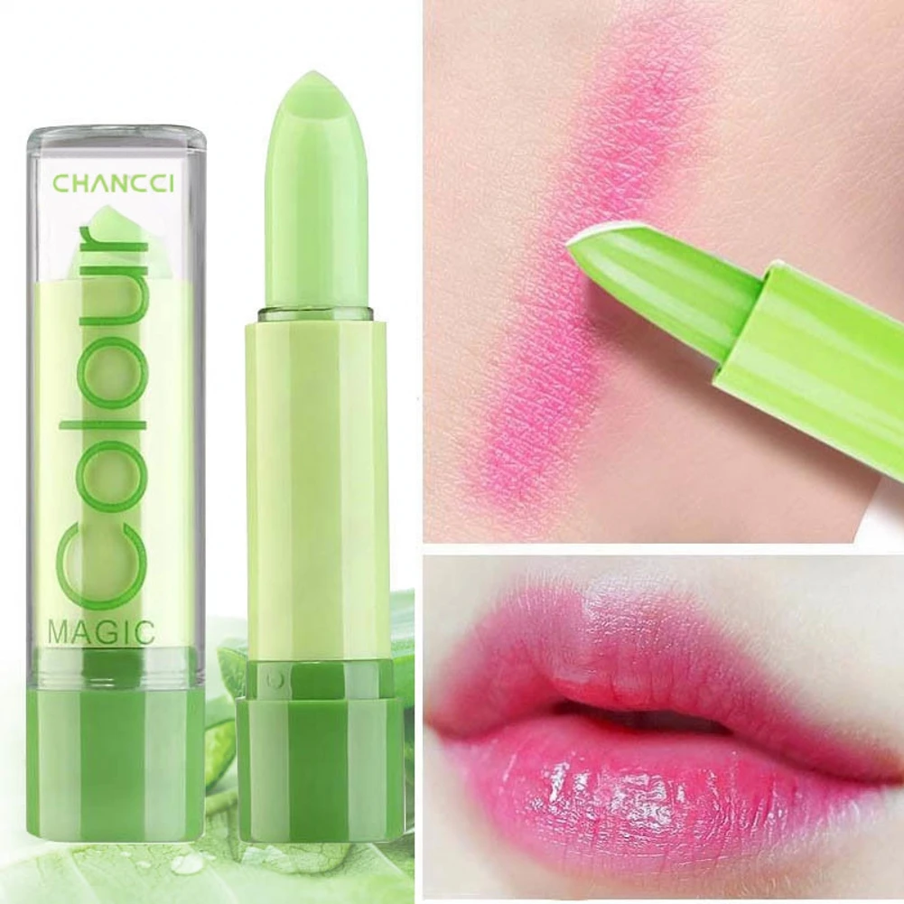 

Moisture Lip Balm Aloe Vera Natural Lip Balm Temperature Color changing Makeup Lipstick Long Lasting Cosmetics
