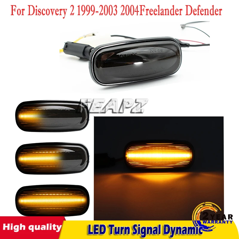 

2 шт. для Discovery 2 1999-2003 2004 Freelander Defender светодиодный сигнал поворота, динамический поворотный Боковой габаритный фонарь, ретранслятор, Световой ...