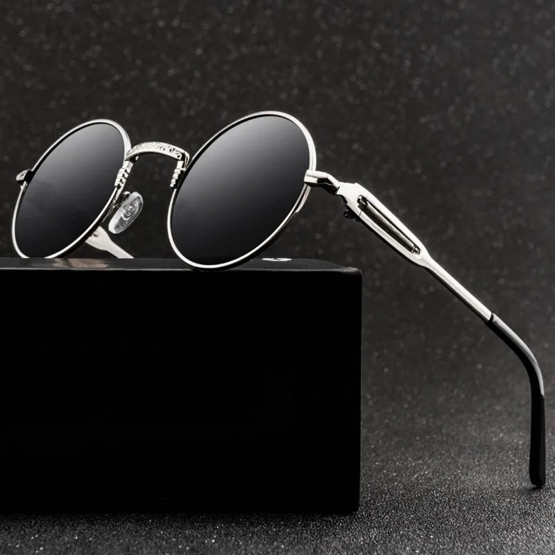 Круглые Солнцезащитные очки в стиле стимпанк брендовые Дизайнерские мужские и