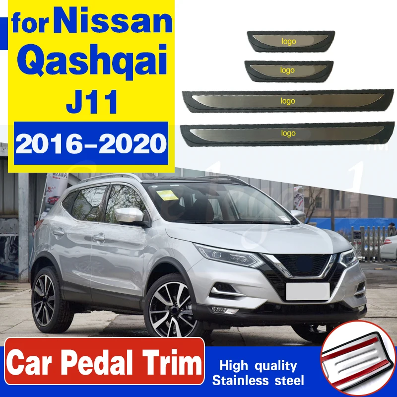 

Автомобильный Стайлинг для Nissan Qashqai J11 2016-2019 нержавеющая сталь Накладка/внутренний и внешний створчатый распашный дверь порог Добро пожалов...