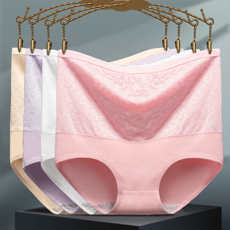 Женские хлопковые трусы нижнее белье с высокой талией из хлопка|Женские трусики|