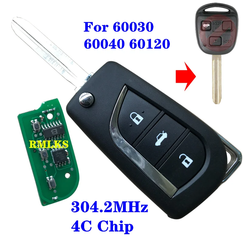 Для Toyota Prado 120 RAV4 Kluger FCC ID: 50171 60081 60030 3 кнопочный складной обновленный дистанционный