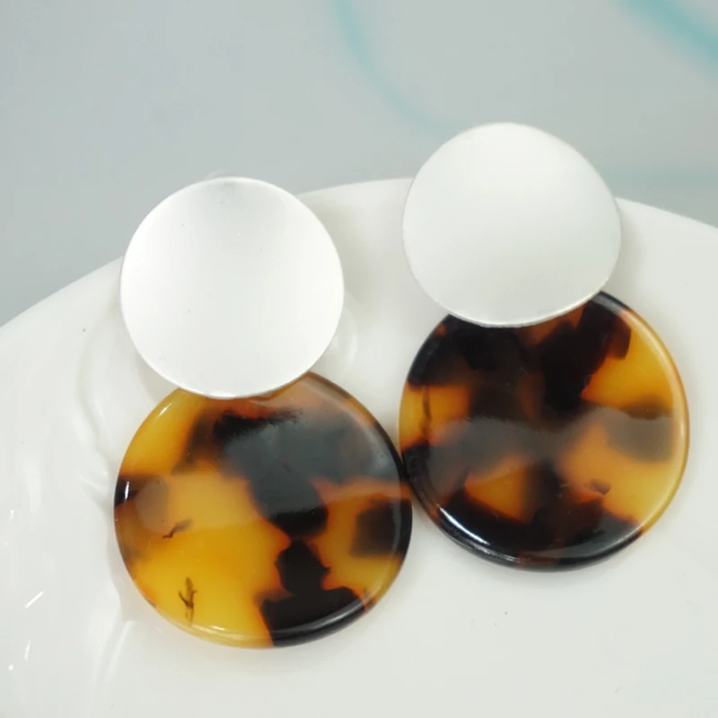 Женские леопардовые серьги Cpop круглые акриловые красного зеленого синего цвета с уксусной кислотой