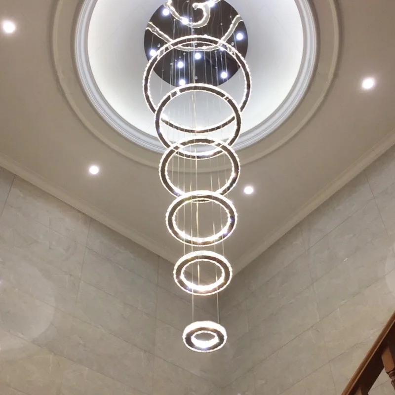 

Кольцевая Хрустальная светодиодная люстра, лампа для гостиной, столовой, спальни, кабинета, офиса, освещение для отеля, магазина одежды, каф...
