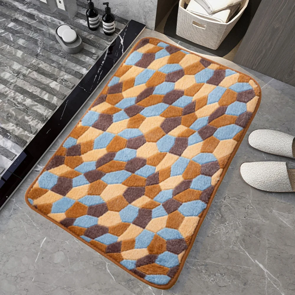 40*60CM Non-Slip Bath Mat Cobblestone Embossed Bathroom Carpet Shower Room Doormat Memory Foam Absorbent Floor Rugs For Home | Дом и сад