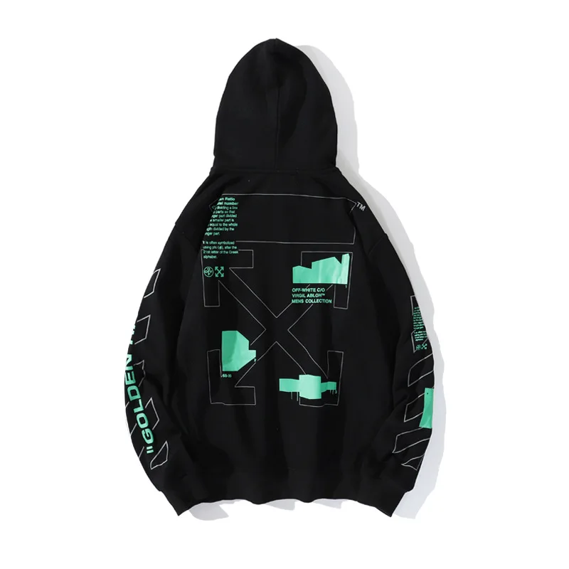 

Off white 20ss new fluorescent green line arrow letter men's sweater