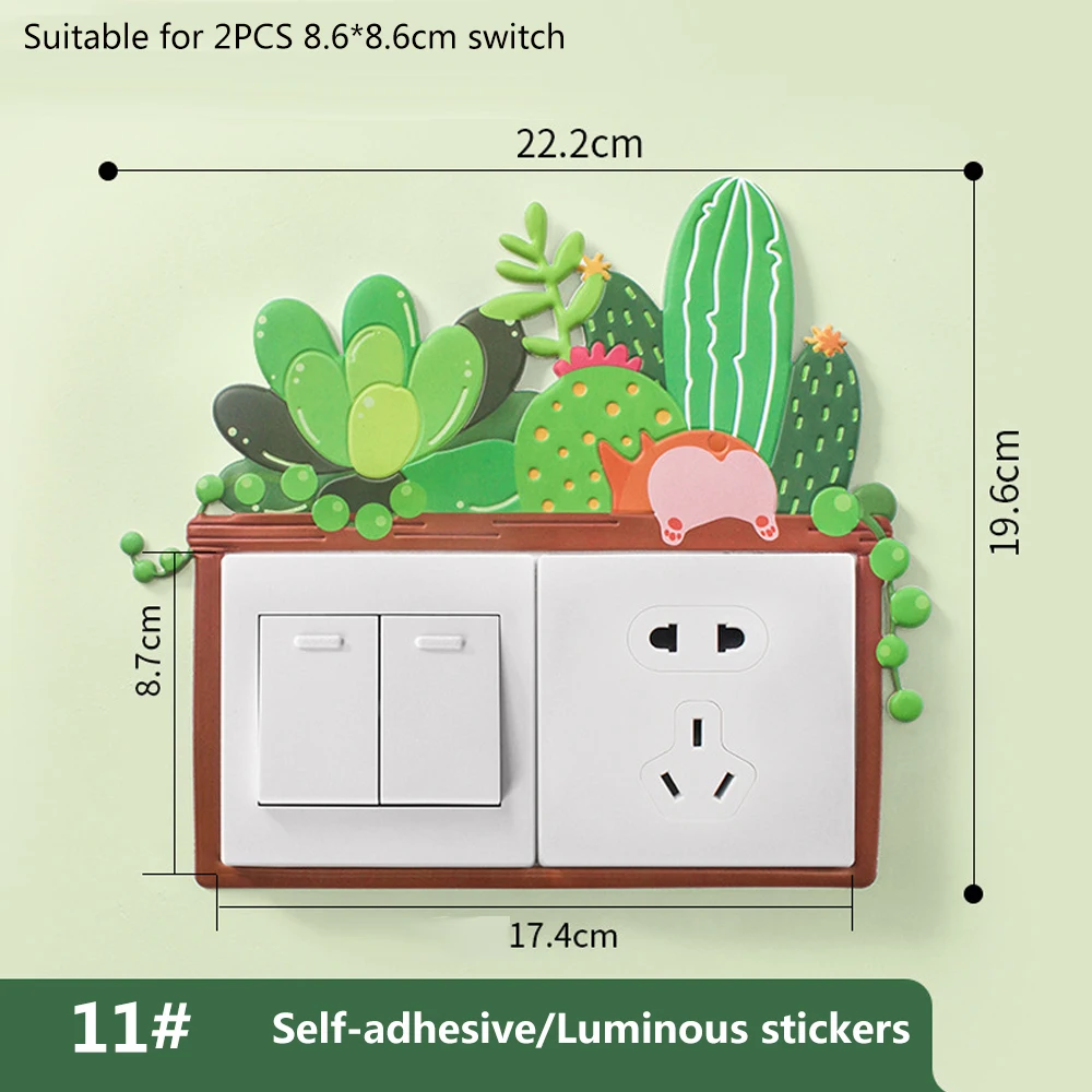 

Cartoon Animal Unicorn Flamingo Switch cover Room Decor 3D Silicone On-off Switch Sticker Luminous Switch Outlet Wall Sticker