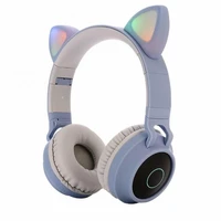 cute cat bluetooth 5 0 headset wireless hifi music stereo bass headphones light mobile phones girl daughter headset for pc