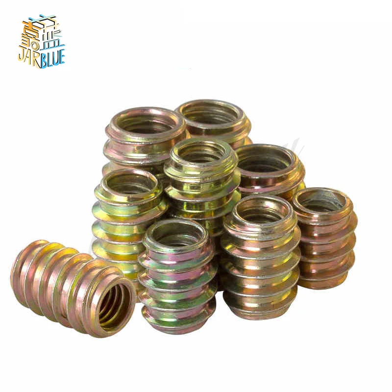 10Pcs M4 M5 M6 M8 M10 Furniture Pass-through Drive Unhead Threaded Nut Color Zinc Plated Carbon Steel Wood Insert Nuts | Обустройство