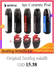 vape pod система Justfog C601 Комплект С Пылезащитным колпачком 650 мАч встроенный аккумулятор портативный системный комплект PK justfog minifit комплект