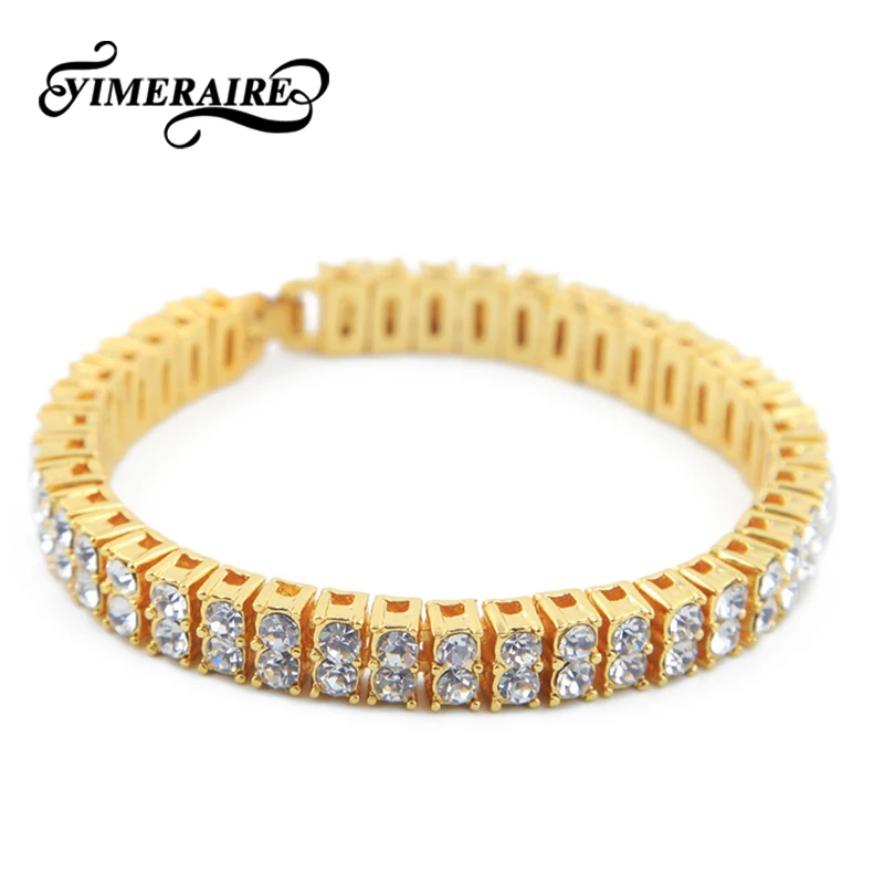 Новый Iced Out кубический цирконий Теннисный браслет цепочка для мужчин в стиле хип