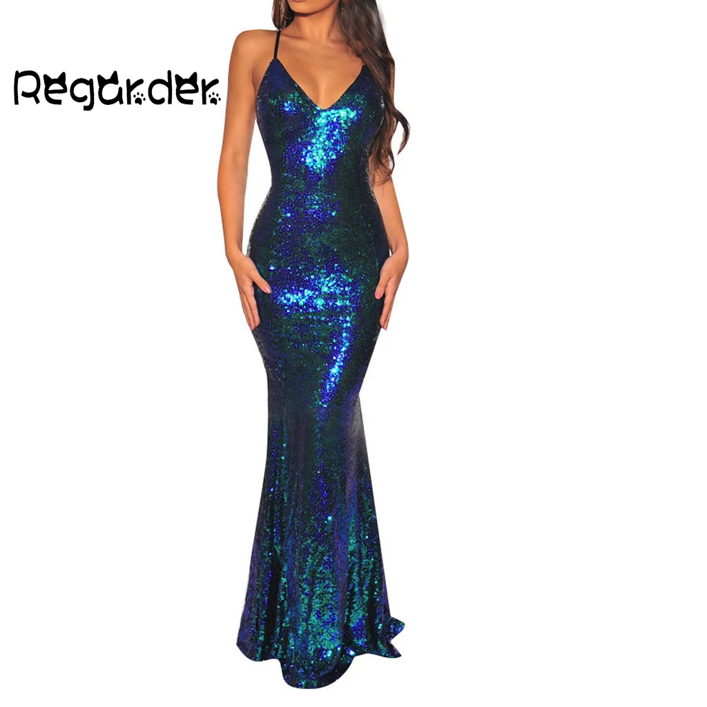 Женское сексуальное Макси платье с глубоким v образным вырезом