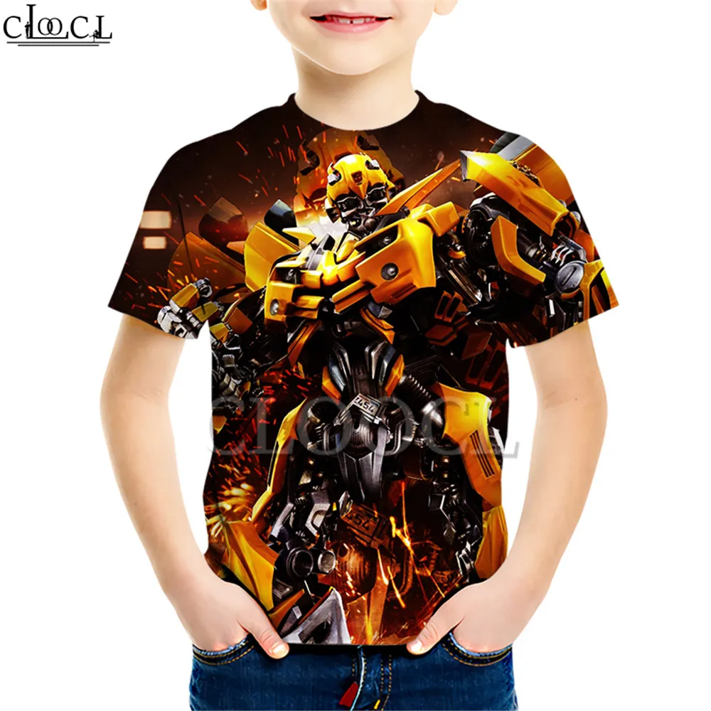 Kids T shirt 6 Футболка с принтом супергероя автомобиля шмеля Креативная одежда с объемным рисунком для мальчиков и девочек Повседневные детские топы с короткими рукавами, Прямая поставка - Цвет: Kids T shirt 6