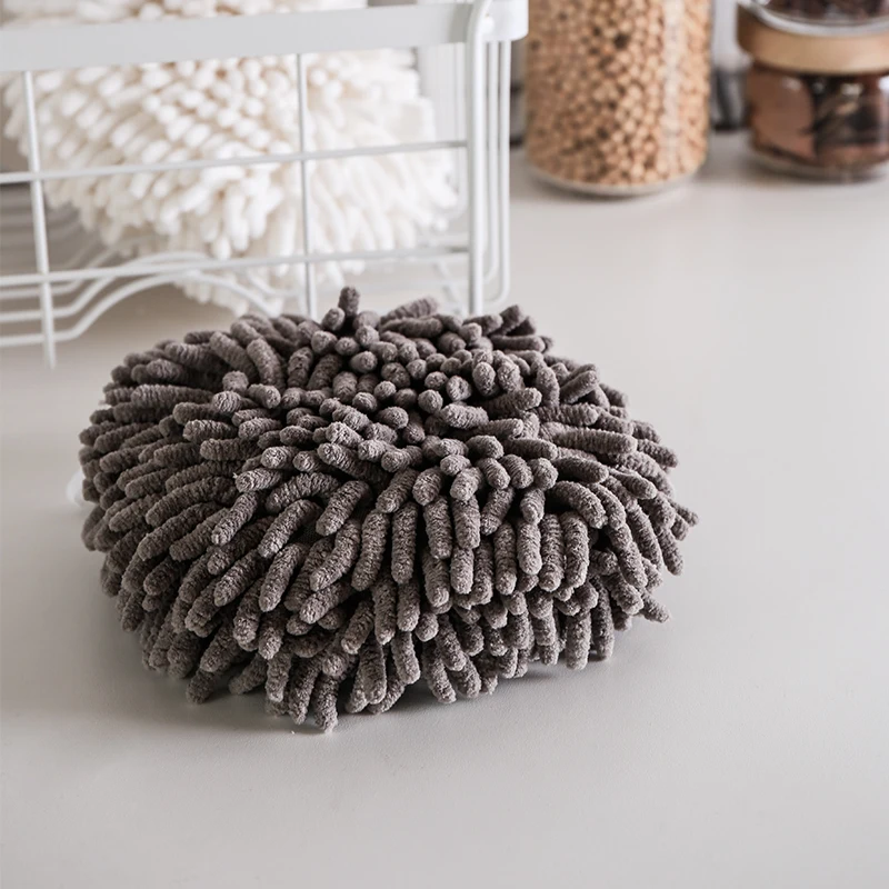 Чистящее полотенце из синели подвесной ручной шар для ванной комнаты без бархата