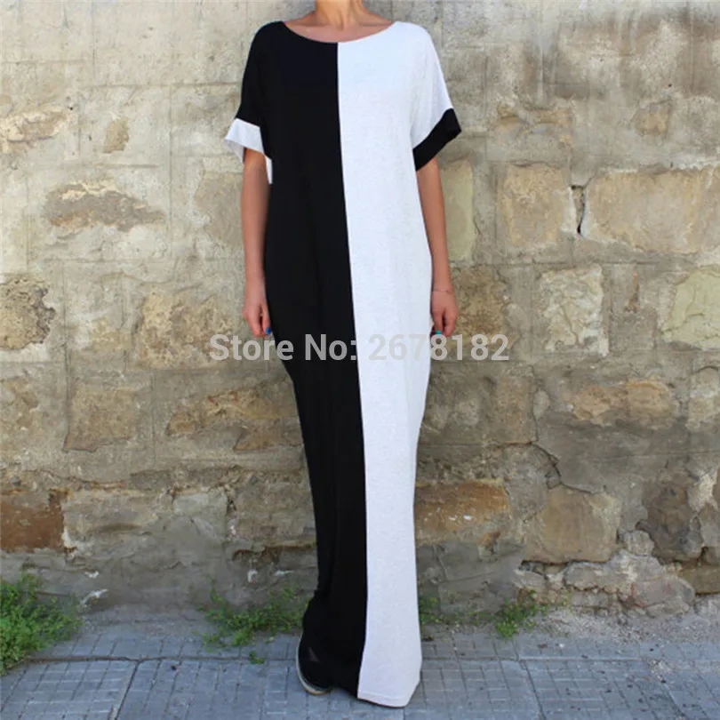 Женский свободный сарафан с круглым вырезом повседневное длинное пляжное платье