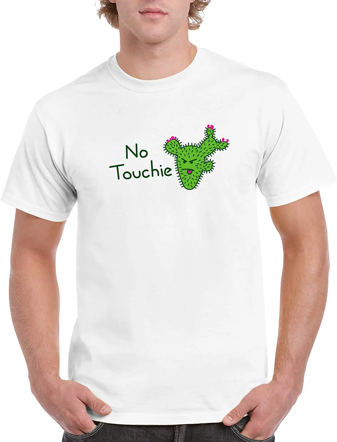 

No Touchie Cactus - Desert Summer Sunshine Cartoon Cute T-Shirt New Cool Men Tee Breathable All Cotton Short Sleeve T Shirt