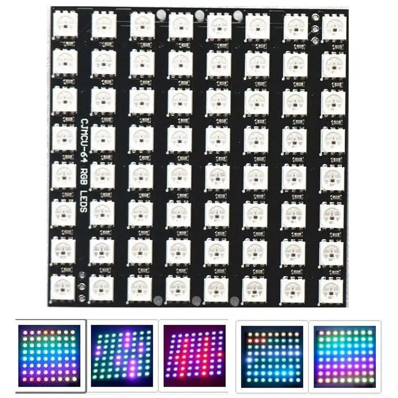 Новое поступление 1 шт. WS2812B 8x8 64-разрядный полноцветный 5050 RGB светодиодный