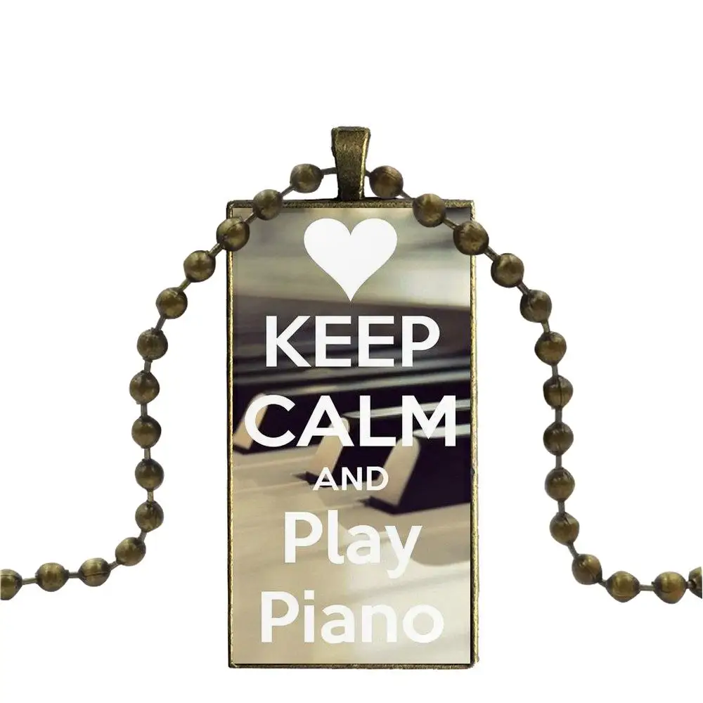 Ожерелье модное длинное с цепочкой и прямоугольным украшением для женщин, ручная работа девушек, программное обеспечение для музыки, пианино, штекер на.