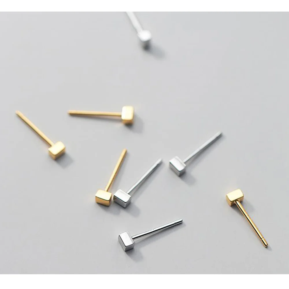 Маленькие квадратные серьги для женщин трендовые кубическая серьга из