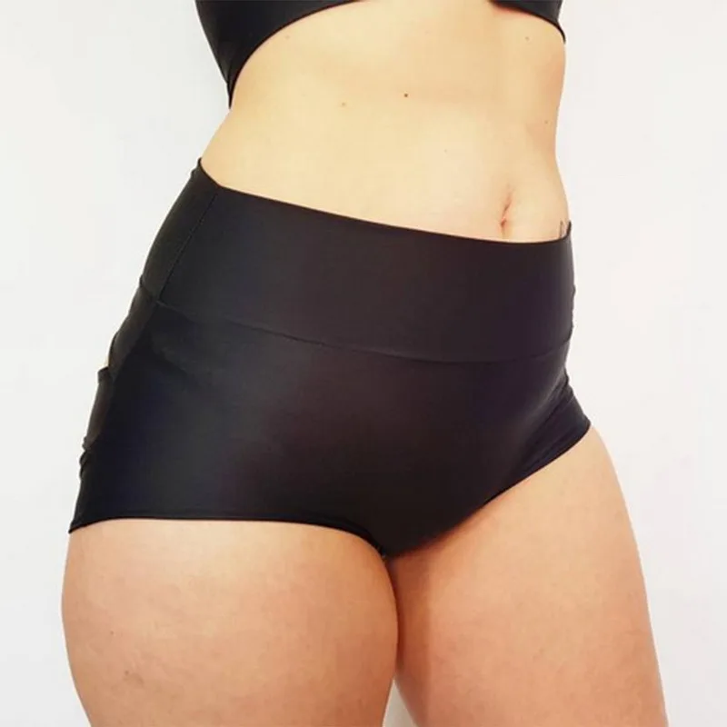 

Women Fashion Pure Color Pole Shorts For Sport Girl High Waist Brief Panties Knicker Cut Out Panties Dance Wear Shorts 2021