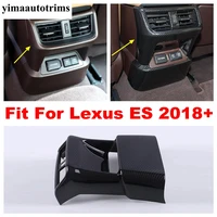 rear air outlet vent cover trim anti kick board central armrest box protective carbon fiber for lexus es 2018 2022 f sport style