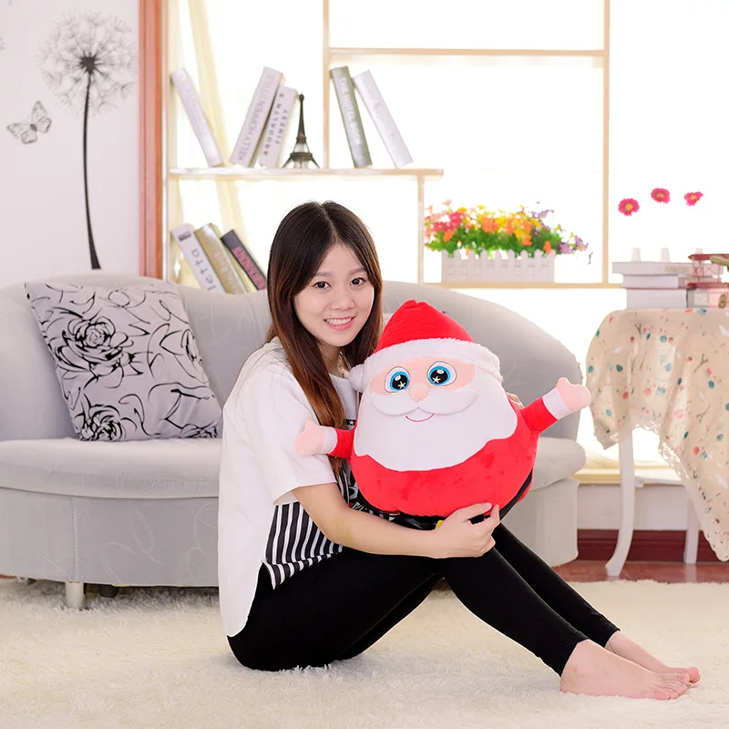 

2020 Christmas Decoration Animated Musical Santa Claus Elk Figurine LED Glowing Soft Plush Stuffed Doll Singing Home Ornament