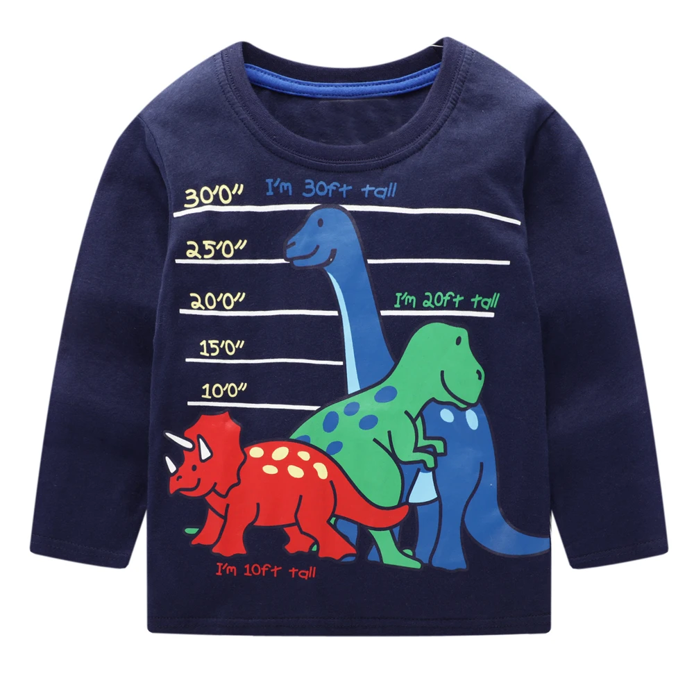Kidsalon/Детские футболки для мальчиков, одежда топы для маленьких мальчиков, осень г. Новая детская футболка хлопковые футболки для мальчиков с аппликацией в виде животных - Цвет: 86