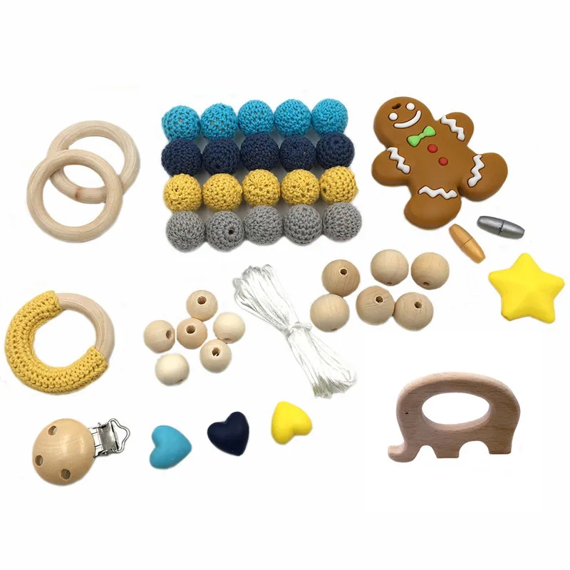 45 шт. DIY детские деревянные бусины набор для прорезывания зубов лекарственная