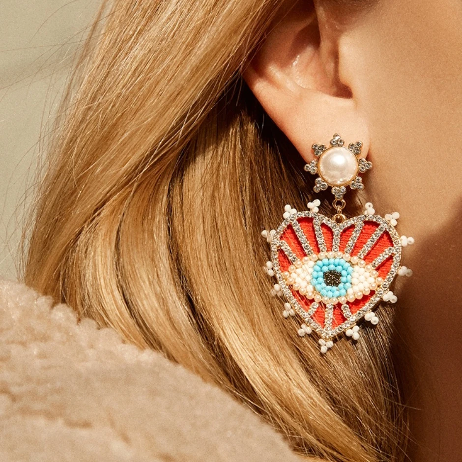 Серьги в форме сердца дьявольского глаза 2020 BA ювелирные изделия ручной работы с