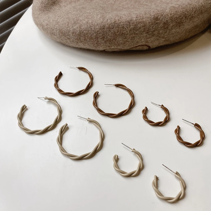 

Женские серьги-кольца MENGJIQIAO, простые элегантные круглые серьги для женщин и девушек, украшения для подарка на осень и зиму