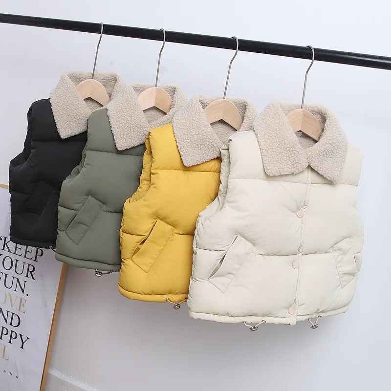 Новые жилеты для мальчиков и девочек осенне-зимний детский жилет теплая Толстая