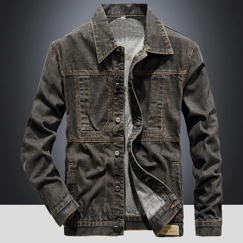 

Unisex Casual Men Denim Cargo Jacket Overcoat Male Streetwear Womens Hip Hop Loose Jeans Coat cowboy