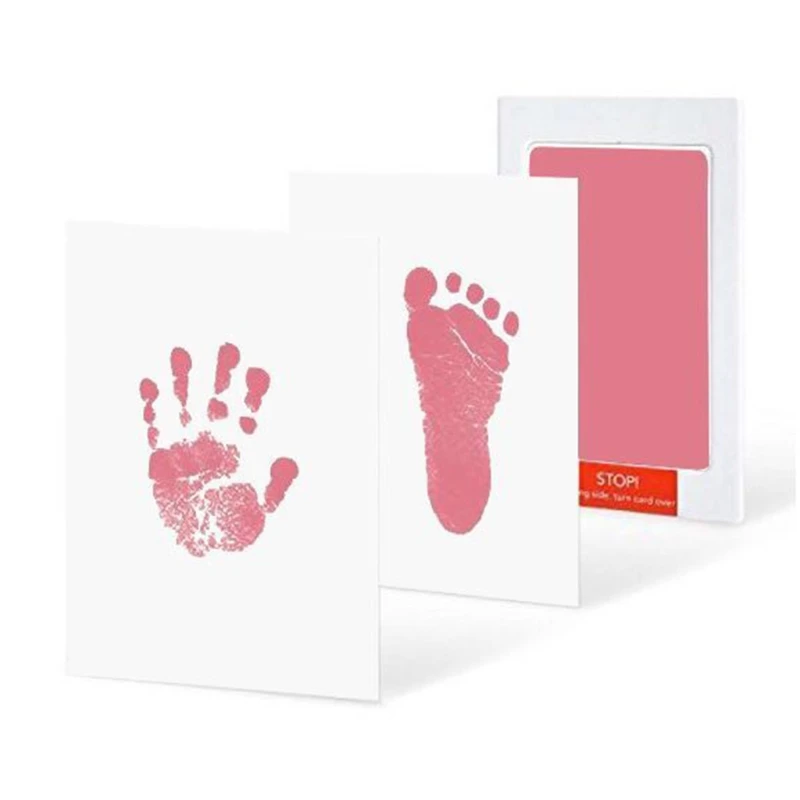 

Newborn Footprint Handprint Kit Nontoxic Ink Pad Imprint Cards Clips Hemp Rope 203E