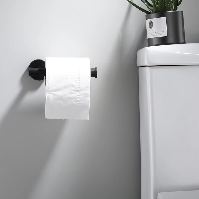 

304 нержавеющая сталь черный настенный держатель для полотенец, бумаги, крючок для халатов, набор из трех предметов для ванной