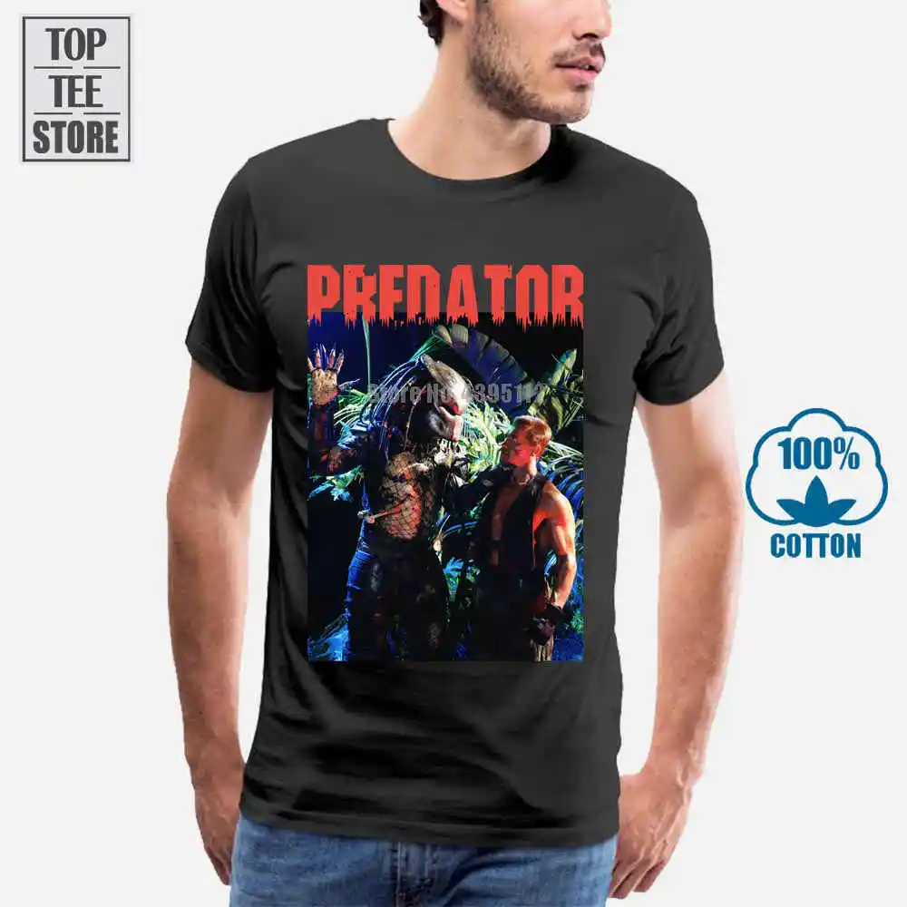 Мужская Винтажная Футболка Gilden Predator Arnold Schwarzenegger модный дизайн с изображением